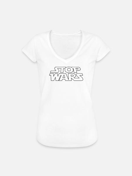 Kriegsgegner Stop Wars - Frauen Vintage T-Shirt - Weiß