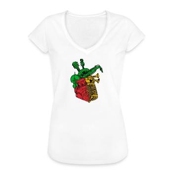 Reggae Reggaemusik Reggaeton Jamaika Jam Musik - Frauen Vintage T-Shirt - Weiß - Vorne - Danielle (179cm)