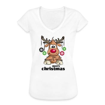 merry christmas symbol weihnachten t-shirtxmas - Frauen Vintage T-Shirt - Weiß - Vorne