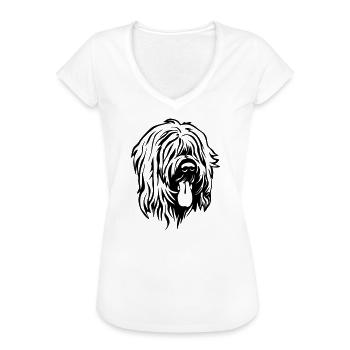 Briard Kopf - Frauen Vintage T-Shirt - Weiß - Vorne - Danielle (179cm)