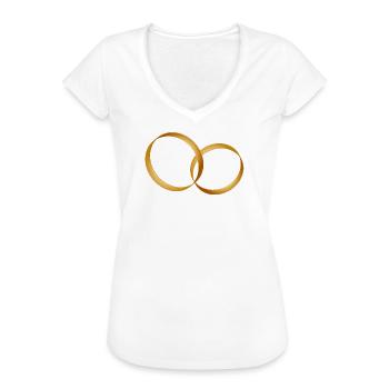 zwei goldene Ringe - Ehering - Hochzeit - Frauen Vintage T-Shirt - Weiß - Vorne