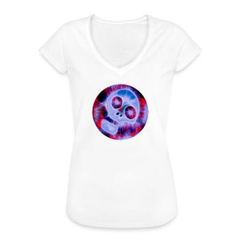 Totenkopf neon - Frauen Vintage T-Shirt - Weiß - Vorne - Danielle (179cm)
