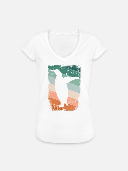 Pinguin Pinguine - Frauen Vintage T-Shirt - Weiß