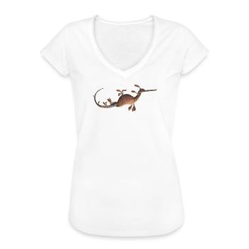 Seepferdchen Unterwasser Ozean Design - Frauen Vintage T-Shirt - Weiß - Vorne - Danielle (179cm)