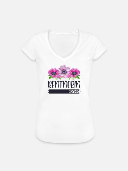 Rentnerin Loading Blumen - Frauen Vintage T-Shirt - Weiß