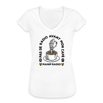 Pas de radio avant mon café Manip radio Radiologie - T-shirt vintage Femme - blanc - Devant