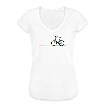 LGBT Fahrradstrecke mit schwarzem Fahrrad - Frauen Vintage T-Shirt - Weiß - Vorne - Danielle (179cm)