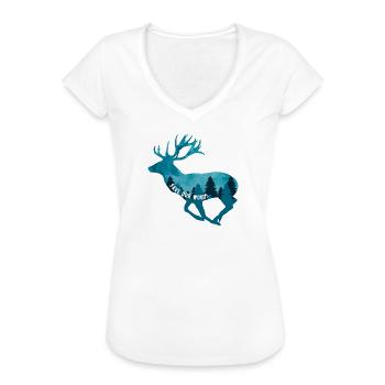 Klimawandel Umweltschutz Hirsch Nachhaltig - Frauen Vintage T-Shirt - Weiß - Vorne
