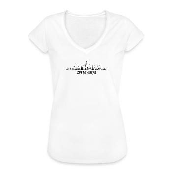 Kopf Aus Meer An Skyline Fischkutter Küste Nordsee - Frauen Vintage T-Shirt - Weiß - Vorne