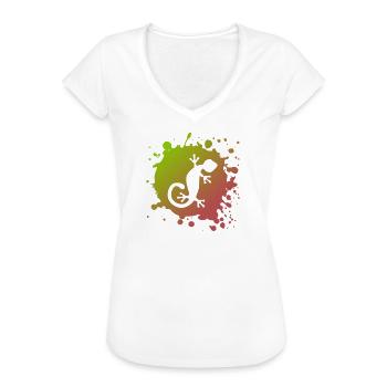 Eidechse Echse - Frauen Vintage T-Shirt - Weiß - Vorne