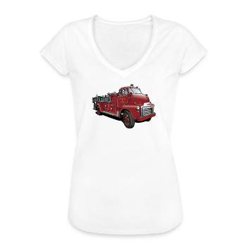 Fire Brigade from USA - Women's Vintage T-Shirt - white - Front - Danielle (179cm)