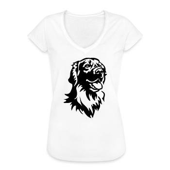 Tête de Hovawart - T-shirt vintage Femme - blanc - Devant - Danielle (179cm)