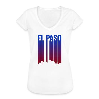 El Paso Skyline Gradient - Frauen Vintage T-Shirt - Weiß - Vorne - Danielle (179cm)