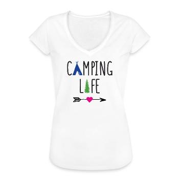 Campingleben - Frauen Vintage T-Shirt - Weiß - Vorne - Danielle (179cm)