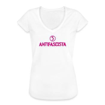 Antifaschistisch - Frauen Vintage T-Shirt - Weiß - Vorne