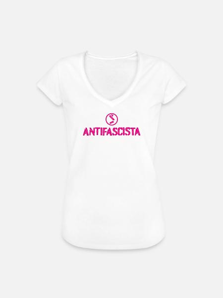 Antifaschistisch - Frauen Vintage T-Shirt - Weiß