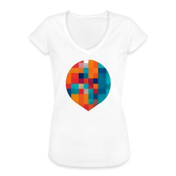 Bunte Geometrie - Frauen Vintage T-Shirt - Weiß - Vorne