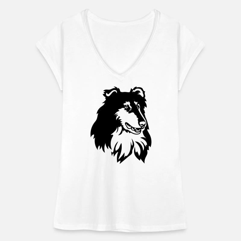 Collie Kopf Frauen Vintage T-Shirt