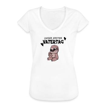 Vatertag - erster Vatertag Geschenk - Frauen Vintage T-Shirt - Weiß - Vorne