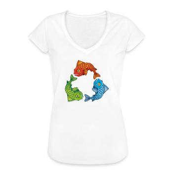 Fisch rgb - Frauen Vintage T-Shirt - Weiß - Vorne - Danielle (179cm)