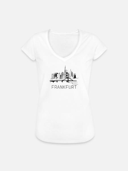 Frankfurt am Main Skyline Hessen - Frauen Vintage T-Shirt - Weiß
