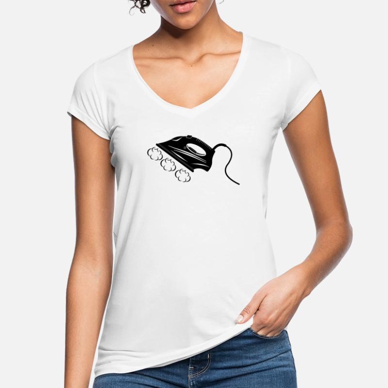 Dampfbügeleisen oder Bügeleisen Frauen Vintage T-Shirt