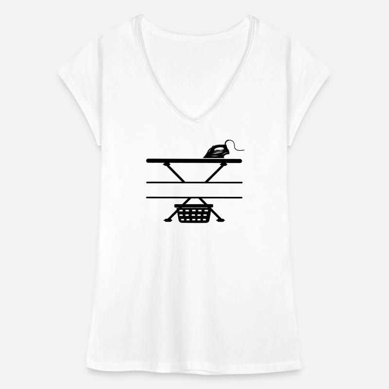Iron, ironing board and laundry basket, text banner Women's Vintage T-Shirt