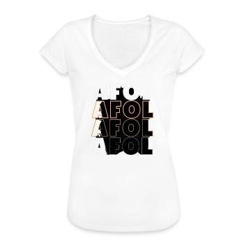 AFOL Vierfach Schriftzug - Frauen Vintage T-Shirt - Weiß - Vorne
