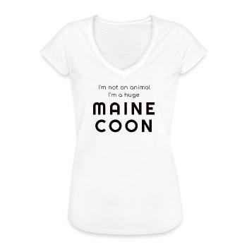 I'm not an animal - I'm huge Maine Coon - T-shirt vintage Femme - blanc - Devant - Danielle (179cm)
