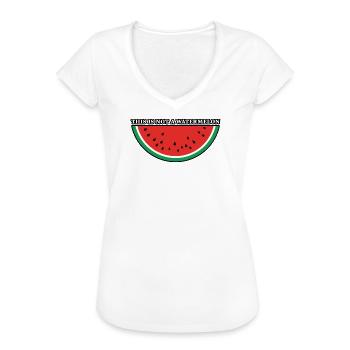 Das ist keine Wassermelone - Frauen Vintage T-Shirt - Weiß - Vorne - Danielle (179cm)