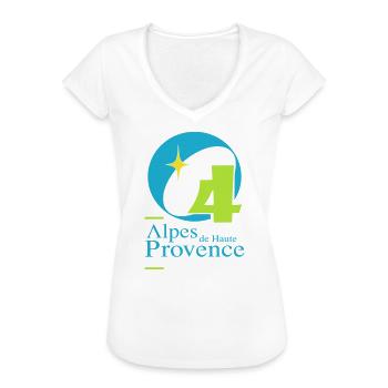 Alpes de hautes-provence 04 - T-shirt vintage Femme - blanc - Devant - Danielle (179cm)