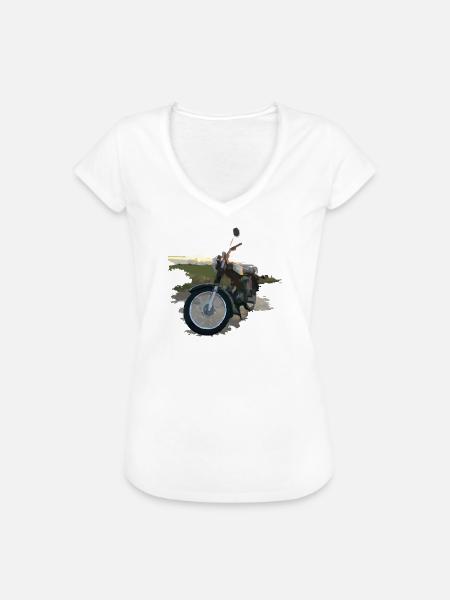 Moped im Sonnenuntergang - Frauen Vintage T-Shirt - Weiß