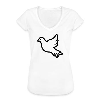 Taube Kontur Umriss Friedenssymbol - Frauen Vintage T-Shirt - Weiß - Vorne - Danielle (179cm)