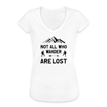 Not All Who Wander All Lost - Women's Vintage T-Shirt - white - Front - Danielle (179cm)