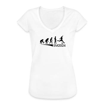 EM 2024 Evolution Fußball Fan Mannschaft Symbol - Frauen Vintage T-Shirt - Weiß - Vorne - Danielle (179cm)