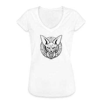 Fennek - Frauen Vintage T-Shirt - Weiß - Vorne - Danielle (179cm)