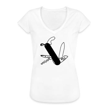 Survival knife - Women's Vintage T-Shirt - white - Front - Danielle (179cm)