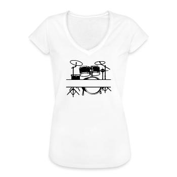 Drum Kit Nom Bannière Logo - T-shirt vintage Femme - blanc - Devant - Danielle (179cm)