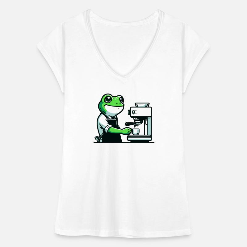 Coffee Brewin' Frog: Der Espresso-Experte Frauen Vintage T-Shirt