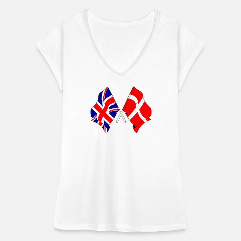 Drapeau de l’Angleterre, drapeau du Danemark T-shirt vintage Femme