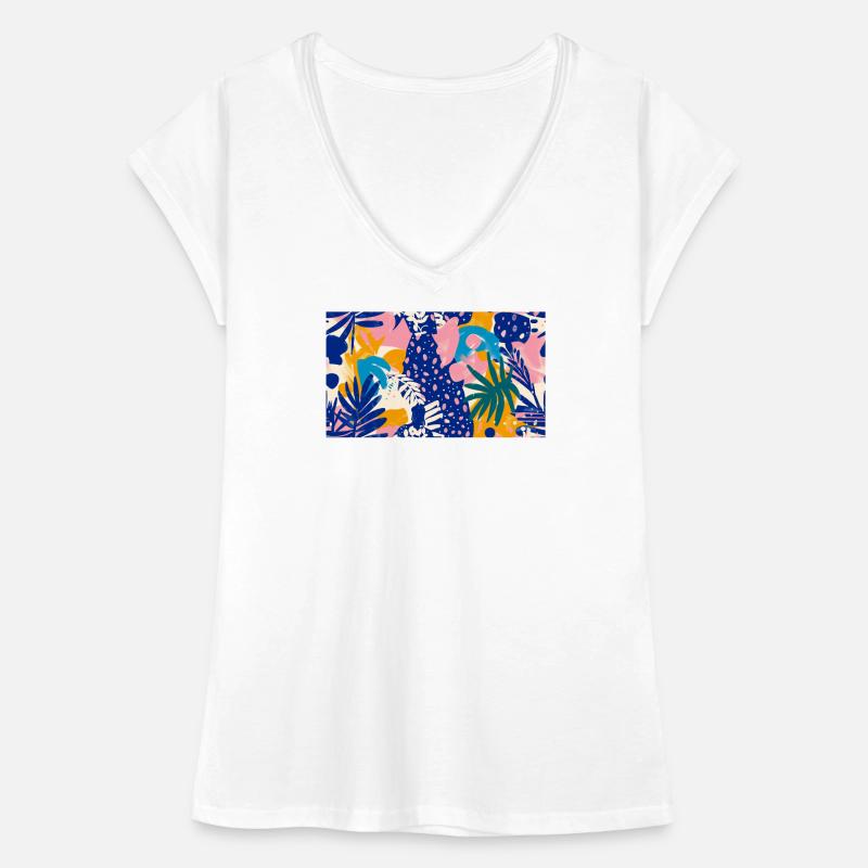 Tropical Abstract Pattern Women's Vintage T-Shirt