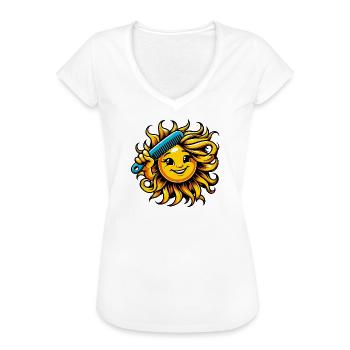 Sonne - Frauen Vintage T-Shirt - Weiß - Vorne - Danielle (179cm)
