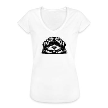 Bolonka Zwetna Kopf mit Pfoten - Frauen Vintage T-Shirt - Weiß - Vorne - Danielle (179cm)