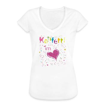 Konfetti im Herzen - Frauen Vintage T-Shirt - Weiß - Vorne