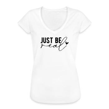 Just Be Real – Authenticité et confiance en soi - T-shirt vintage Femme - blanc - Devant - Danielle (179cm)