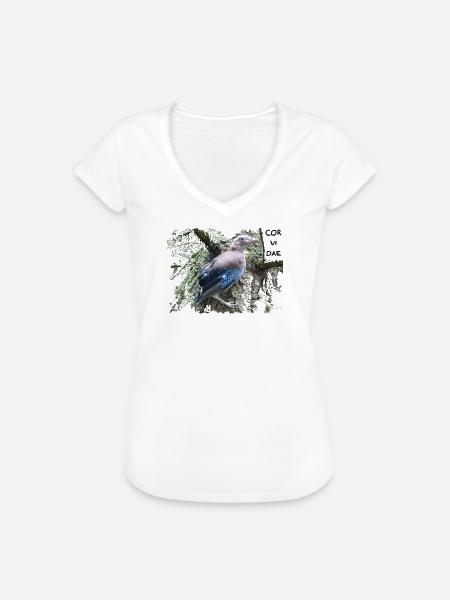 Eichelhäher Corvidae - Frauen Vintage T-Shirt - Weiß