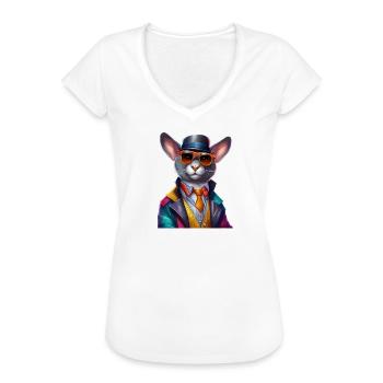 The chic mouse: Stylish through the day - Women's Vintage T-Shirt - white - Front - Danielle (179cm)