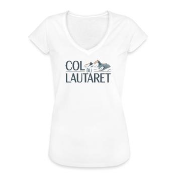 Col du Lautaret Alpine Cycling Art - Women's Vintage T-Shirt - white - Front - Danielle (179cm)