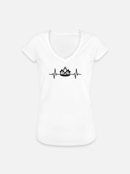 Zimmerer Zunftzeichen Herzschlag Zimmermann - Frauen Vintage T-Shirt - Weiß