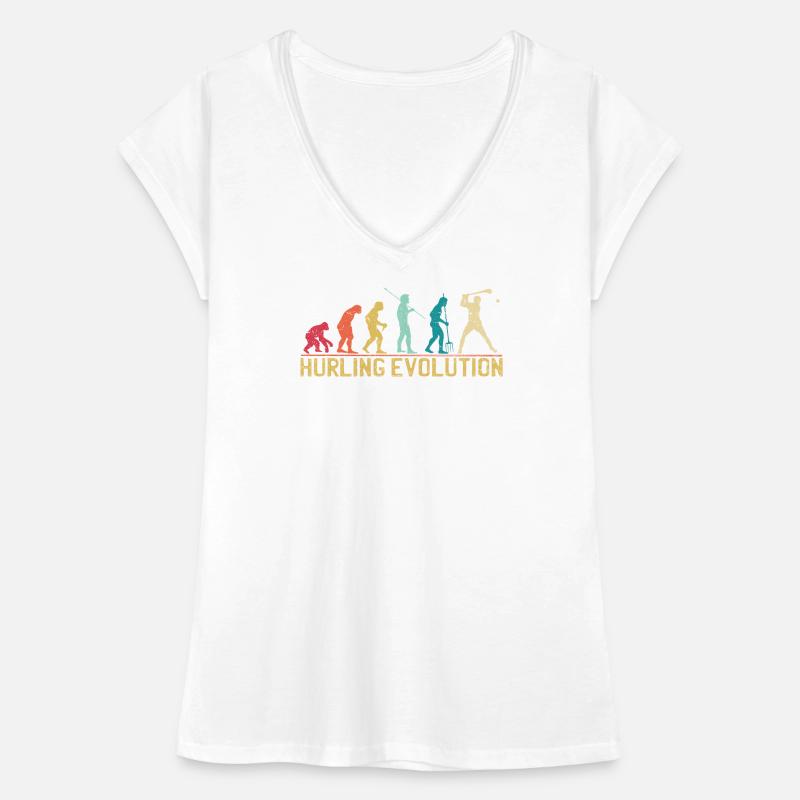 Hurling Evolution Silhouette Design Frauen Vintage T-Shirt